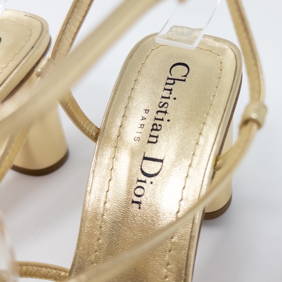 Christian Dior C’est Dior Heeled Sandal Gold Shoes Womens Size 36 EU 6 US - Picture 4 of 7